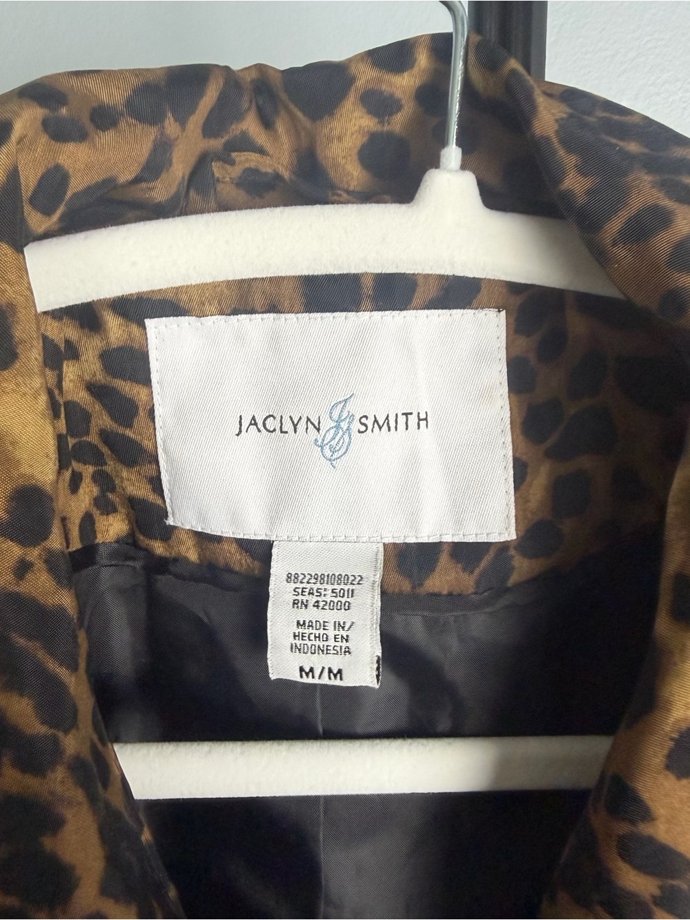 Jaclyn Smith Leopard Print Long Coat - Brown Animal Print Jacket size medium - Picture 3 of 7